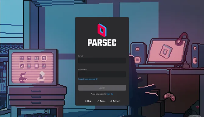 Регистрация игрового клиента Parsec