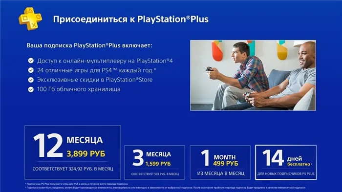 Подписка PS Plus в Sony Store