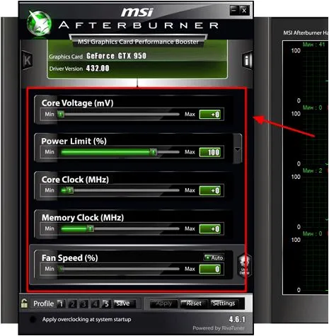 Опции для MSI Afterburner