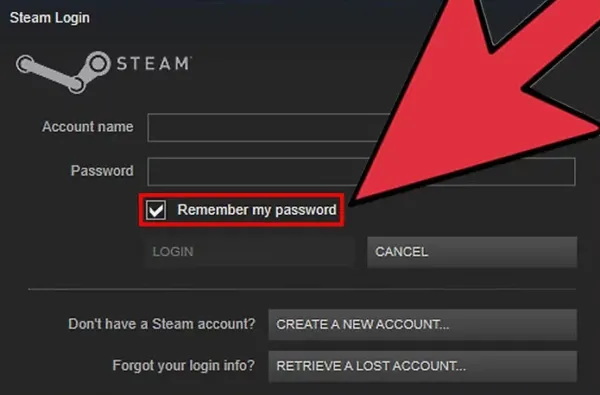 Отметьте поле для запоминания пароля