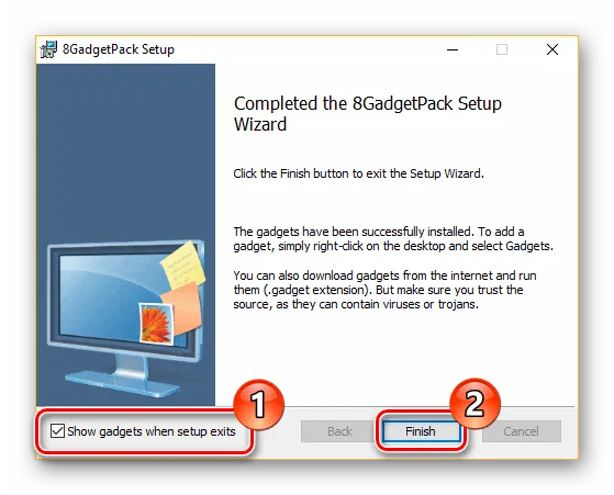 Как успешно установить 8GadgetPack на Windows 10
