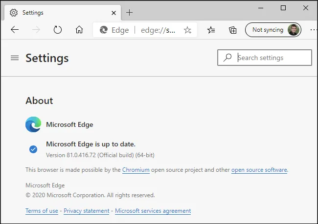 Microsoft Edge сообщает, что он обновлен на вашем компьютере под управлением Windows.