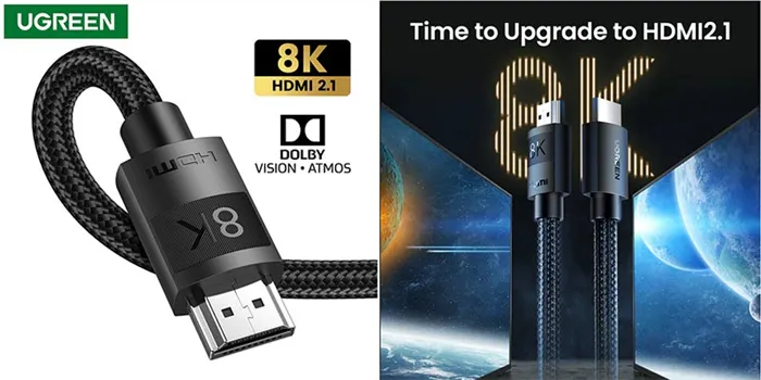 Новый кабель Ugreen HDMI 2.1 8K/60Hz для телевизионных приставок, Xiaomi Mi box и т.д. Высокая скорость, Erc HDR10, Dolby Vision, 48 Гбит/с