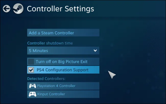 Как имитировать контроллер steam с контроллером PS4