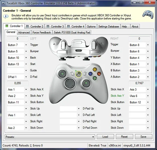 Симулятор контроллера X360CE-Xbox360