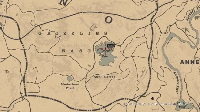 Карта сокровищ Red Dead Redemption 2, спрятанные сокровища, золотой стержень